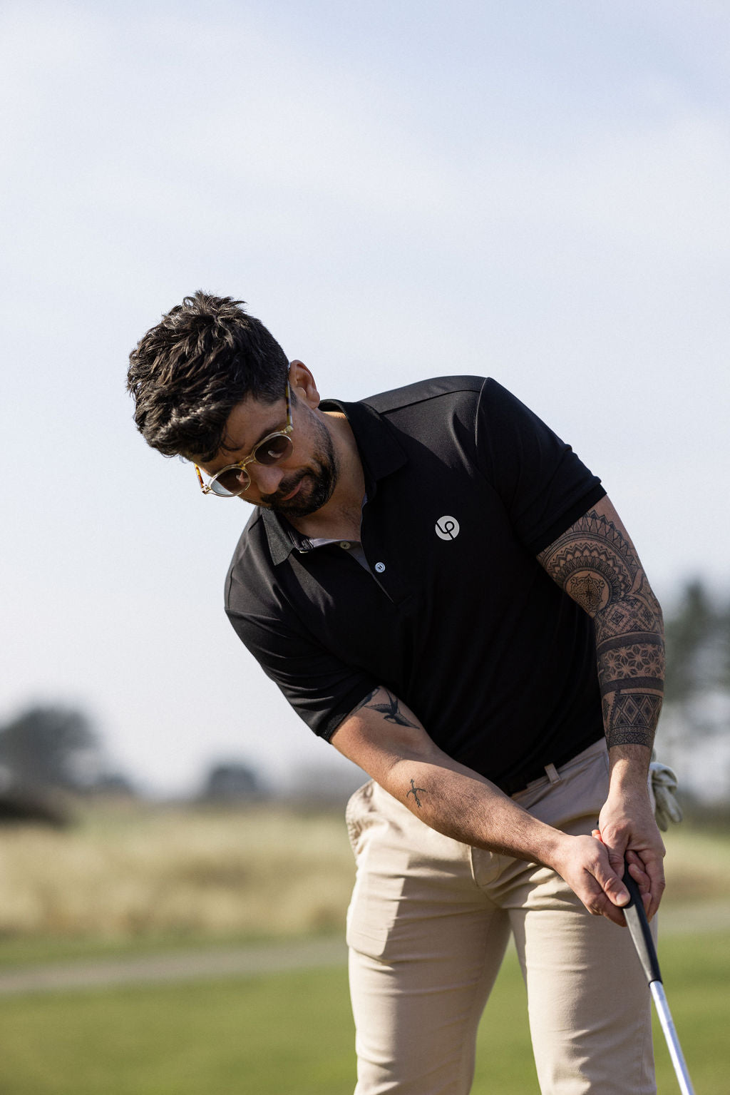 Stripe Polo - Black