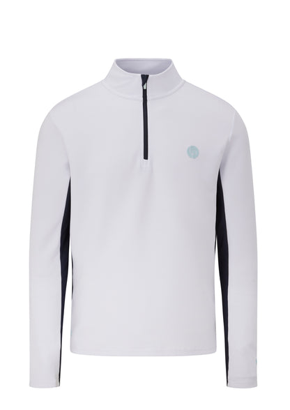 The Jacquard ¼ Zip Mid Layer - White